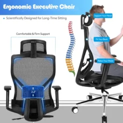 Costway Ergonomic Office Chair High-Back Mesh Chair W/Adjustable Lumbar Support 13 Costway Ergonomic Office Chair High-Back Mesh Chair W/Adjustable Lumbar Support -WorkHaven Sales Shop GUEST 4eae02e8 1e63 4c18 a89e 5a3ee87f12b6
