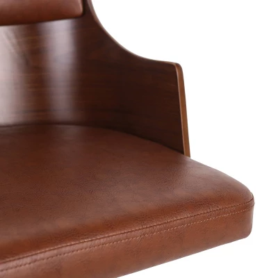 Rhine Mid-Century Modern Upholstered Swivel Office Chair - Christopher Knight Home 4 Rhine Mid-Century Modern Upholstered Swivel Office Chair - Christopher Knight Home - Image 4