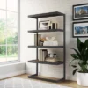 66" Cecilia Bookcase Distressed Charcoal Brown - WyndenHall