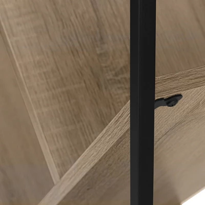 60.25" 5 Shelf Slanted Mix Material Bookcase - EveryRoom 8 60.25" 5 Shelf Slanted Mix Material Bookcase - EveryRoom - Image 8