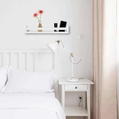 18" X 3.2" 18" Decorative Spice Organizer Rack Shelf White – Danya B. 3 18" X 3.2" 18" Decorative Spice Organizer Rack Shelf White – Danya B. - Image 3