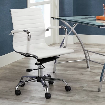 Studio 55D Modern Home Office Chair Swivel Tilt Low Back White Black Chrome Adjustable For Work Desk Home Office Computer 1 Studio 55D Modern Home Office Chair Swivel Tilt Low Back White Black Chrome Adjustable For Work Desk Home Office Computer