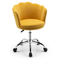 Costway Velvet Petal Shell Office Chair Adjustable Swivel Accent Vanity Armchair YellowBlueGreyPink -WorkHaven Sales Shop GUEST 4fe8aa81 2737 4f67 9a50 7cb22232c619
