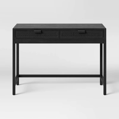 Minsmere Writing Desk With Drawers Black - Threshold™ 3 Minsmere Writing Desk With Drawers Black - Threshold™ - Image 3