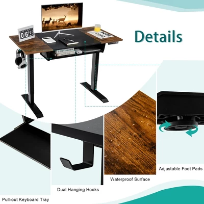 Costway 48'' Electric Sit To Stand Desk Adjustable Workstation W/ Keyboard Tray 8 Costway 48'' Electric Sit To Stand Desk Adjustable Workstation W/ Keyboard Tray - Image 8