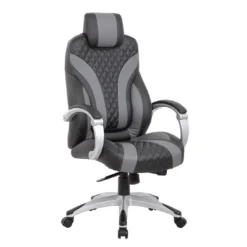 Executive Hinged Armchair Black/Gray - Boss Office Products -WorkHaven Sales Shop GUEST 51ea663e c3e2 4a89 af22 1d5a11dc426d