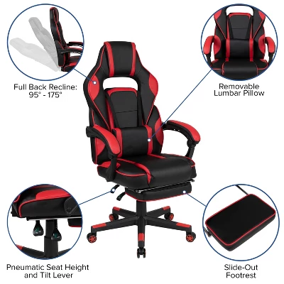 Flash Furniture Gaming Desk With Cup Holder/Headphone Hook/Removable Mousepad Top & Reclining Back/Arms Gaming Chair With Footrest 5 Flash Furniture Gaming Desk With Cup Holder/Headphone Hook/Removable Mousepad Top & Reclining Back/Arms Gaming Chair With Footrest - Image 5