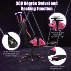Costway Gaming Chair Massage Reclining Racing Office Computer Chair With Footrest Pink 15 Costway Gaming Chair Massage Reclining Racing Office Computer Chair With Footrest Pink -WorkHaven Sales Shop GUEST 5259e086 96be 41be b8b2 743312ef5bc8