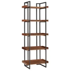Felicia Rustic Industrial Metal/Wood Etagere Bookshelf - Inspire Q -WorkHaven Sales Shop GUEST 52723b83 369a 4ebc 8e02 6b66d5929949