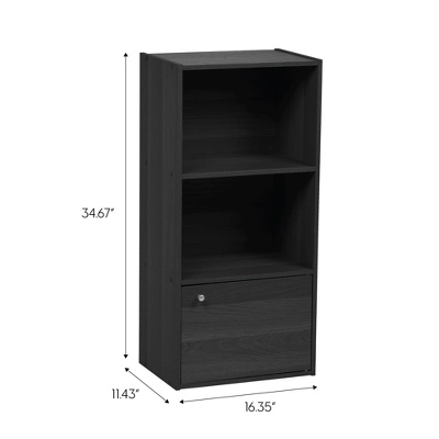 IRIS USA 3 Tier Open Cubby Storage Shelf With Door 4 IRIS USA 3 Tier Open Cubby Storage Shelf With Door - Image 4