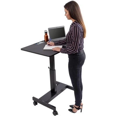 Stand Up Desk Store Crank Adjustable Height Single Column Rolling Mobile Standing Desk 2 Stand Up Desk Store Crank Adjustable Height Single Column Rolling Mobile Standing Desk - Image 2