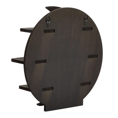 Farmlyn Creek Wooden Crescent Moon Wall Shelf, Rustic Wall Home Decor For Crystals & Essential Oils, Black, 12 X 12 X 3 In 5 Farmlyn Creek Wooden Crescent Moon Wall Shelf, Rustic Wall Home Decor For Crystals & Essential Oils, Black, 12 X 12 X 3 In - Image 5