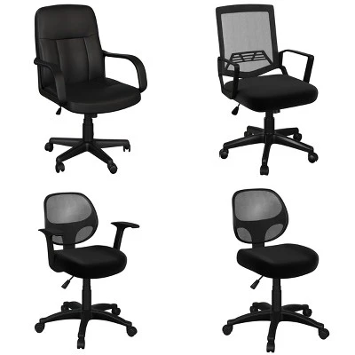 Office Chair – Adjustable Height Computer Chair With Wheels, Square Tilting Leather Back, Foam Seat, Swivels In 360-Degrees By Lavish Home (Black) 5 Office Chair – Adjustable Height Computer Chair With Wheels, Square Tilting Leather Back, Foam Seat, Swivels In 360-Degrees By Lavish Home (Black) - Image 5