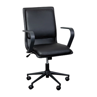 Flash Furniture James Mid-Back Designer Executive Upholstered Office Chair With Brushed Metal Base And Arms 13 Flash Furniture James Mid-Back Designer Executive Upholstered Office Chair With Brushed Metal Base And Arms - Image 13