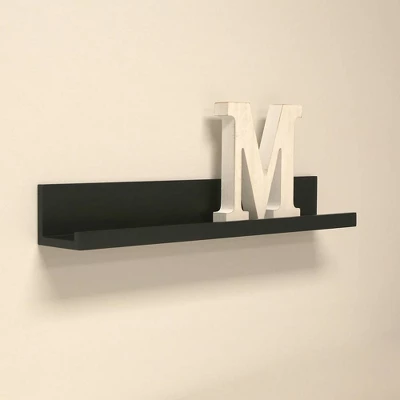 24" Modern Picture Ledge Floating Wall Shelf Black - Inplace 2 24" Modern Picture Ledge Floating Wall Shelf Black - Inplace - Image 2
