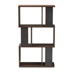 40.2" Legende Finished Display Bookcase Brown/Dark Gray - Baxton Studio -WorkHaven Sales Shop GUEST 55963ee0 6b08 4cb1 8e0c 8bca707e5d3a
