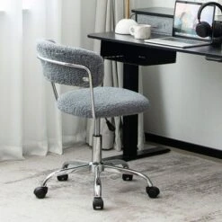 Costway Computer Desk Chair Adjustable Faux Fur Office Chair Swivel Vanity Chair -WorkHaven Sales Shop GUEST 55e6481a 83b0 4b8f 86f4 57f84558bc67