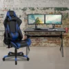 Emma And Oliver Gaming Bundle-Desk, Cup Holder/Headphone Hook & Reclining Chair