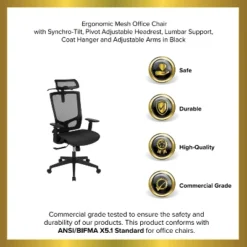 Emma And Oliver Ergonomic Mesh Office Chair-Synchro-Tilt, Pivot Headrest, Adjustable Arms -WorkHaven Sales Shop GUEST 56f06824 0609 4298 be7c 701b10a5d69d