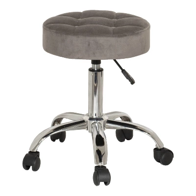 24.5" Nora Tufted Backless Adjustable Metal Vanity And Office Stool With Casters - Hillsdale Furniture 13 24.5" Nora Tufted Backless Adjustable Metal Vanity And Office Stool With Casters - Hillsdale Furniture - Image 13
