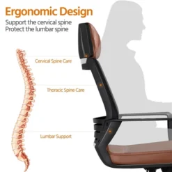 Yaheetech Ergonomic Mesh Office Chair Height Adjustable Computer Chair, Brown -WorkHaven Sales Shop GUEST 57db420f b465 465c aa1b e2c96f6facdc