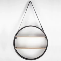 33" Round Metal And Wood Hanging Wall Shelf Brown - American Art Decor 11 33" Round Metal And Wood Hanging Wall Shelf Brown - American Art Decor -WorkHaven Sales Shop GUEST 57e532fd 8273 4614 b8f6 14feb4b6bedc