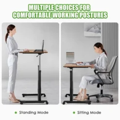 Costway Height Adjustable Computer Desk Sit Stand Rolling Notebook Table NaturalBrownBlack 14 Costway Height Adjustable Computer Desk Sit Stand Rolling Notebook Table NaturalBrownBlack -WorkHaven Sales Shop GUEST 57f7214e 82c7 40c9 bd4f 8a627fffdecd