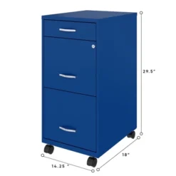 Space Solutions 18 Inch Wide Metal Mobile Organizer File Cabinet For Office Supplies And Hanging File Folders W/ Pencil Drawer & 3 File Drawers, Blue -WorkHaven Sales Shop GUEST 57f95a21 02ab 42df 93e3 c43aa2d162a1