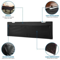 Mount-It! Under Desk Modesty Panel For Office Desks And Sit Stand Workstations | Mesh Organizer Pockets For Cables And Wires | 60 Inches Wide | Black -WorkHaven Sales Shop GUEST 595a3157 25d1 4128 b17c aa2c9ec154c8
