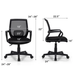 Costway Height Adjustable Mid-Back Mesh Chair Executive Chair W/ Lumbar Support 12 Costway Height Adjustable Mid-Back Mesh Chair Executive Chair W/ Lumbar Support -WorkHaven Sales Shop GUEST 5a8224ee 6825 42ef 9e03 f604ccc45b49