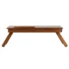 Alden Lap Desk, Flip Top With Drawer, Foldable Legs Teak Brown - Winsome