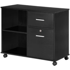 Vinsetto Lateral File Cabinet With Wheels, Mobile Printer Stand With Open Shelves And Drawers For A4 Size Documents, Black 7 Vinsetto Lateral File Cabinet With Wheels, Mobile Printer Stand With Open Shelves And Drawers For A4 Size Documents, Black -WorkHaven Sales Shop GUEST 5adbde49 9e6e 40af 902b e10b8bc4ea46