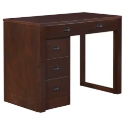 Expanding Desk With Ottoman And Converts To Table Expresso Brown - Stakmore