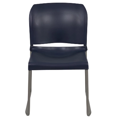 Flash Furniture HERCULES Series 880 Lb. Capacity Navy Full Back Contoured Stack Chair With Gray Powder Coated Sled Base 2 Flash Furniture HERCULES Series 880 Lb. Capacity Navy Full Back Contoured Stack Chair With Gray Powder Coated Sled Base - Image 2