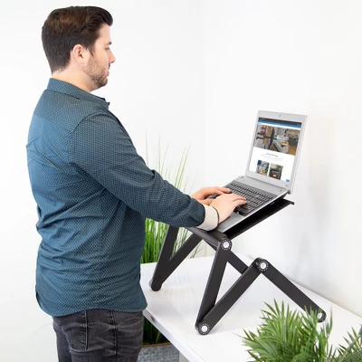 Mount-It! Adjustable Laptop Stand | Portable Standing Desk | Large Size Aluminum Bed Lap Tray Lightweight And Multi-Functional For Work, School & Home 2 Mount-It! Adjustable Laptop Stand | Portable Standing Desk | Large Size Aluminum Bed Lap Tray Lightweight And Multi-Functional For Work, School & Home - Image 2