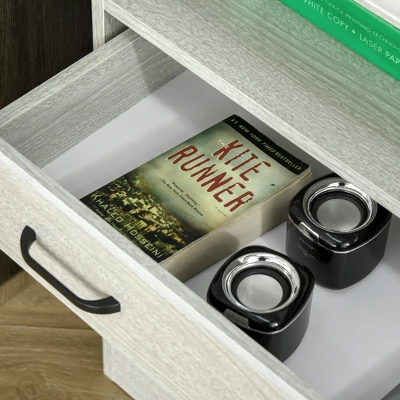 Vinsetto Lateral File Cabinet With Shelf, Office Storage Cabinet With 2 Drawers, Fits Letter Sized Papers, Gray 4 Vinsetto Lateral File Cabinet With Shelf, Office Storage Cabinet With 2 Drawers, Fits Letter Sized Papers, Gray - Image 4