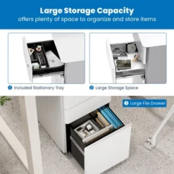 Mount-It! Mobile File Pedestal Cabinet With 3 Drawers & Lock | Slim Design Under Desk Storage & Organizer For Files, Folders & Office Supplies | White -WorkHaven Sales Shop GUEST 5c6342c0 2df8 431f a023 932734efb1c5