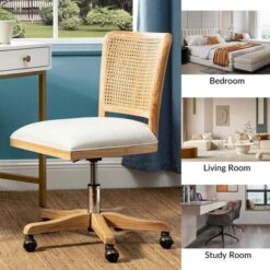 Crisolina Office Task Chair With Rattan Back Height-adjustable Computer Desk Chair Swivel | Karat Home-Linen 16 Crisolina Office Task Chair With Rattan Back Height-adjustable Computer Desk Chair Swivel | Karat Home-Linen -WorkHaven Sales Shop GUEST 5c97b609 730b 47cc 9779 b41ea52bb0d8