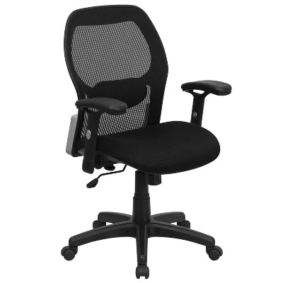 Emma And Oliver Mid-Back Super Mesh Executive Swivel Office Chair With Adjustable Arms 5 Emma And Oliver Mid-Back Super Mesh Executive Swivel Office Chair With Adjustable Arms - Image 5