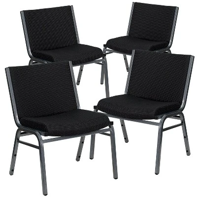 Flash Furniture 4 Pack HERCULES Series Big & Tall 1000 Lb. Rated Fabric Stack Chair 3 Flash Furniture 4 Pack HERCULES Series Big & Tall 1000 Lb. Rated Fabric Stack Chair - Image 3