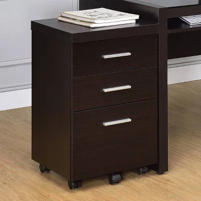 Skeena 3 Drawer Mobile Storage Cabinet Cappuccino - Coaster 1 Skeena 3 Drawer Mobile Storage Cabinet Cappuccino - Coaster