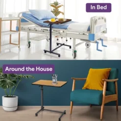 ProHeal Medical Overbed Table With Wheels And Adjustable Height - Rolling Overbed Table For Hospital And Home Use - Mahogany -WorkHaven Sales Shop GUEST 5e8547d8 4c8a 4c76 8ef9 bf7a6a4b6cea 1