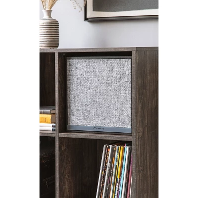 33" Jacobsen Record Storage Cube Bookcase With Speaker Brown Ash/Black - Crosley 3 33" Jacobsen Record Storage Cube Bookcase With Speaker Brown Ash/Black - Crosley - Image 3