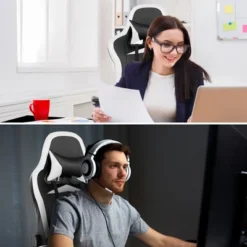 Costway Gaming Desk&Massage Gaming Chair Set W/ Footrest Monitor Shelf Power Strip White 11 Costway Gaming Desk&Massage Gaming Chair Set W/ Footrest Monitor Shelf Power Strip White -WorkHaven Sales Shop GUEST 600bd497 0983 4112 b427 d32bf9b29d13