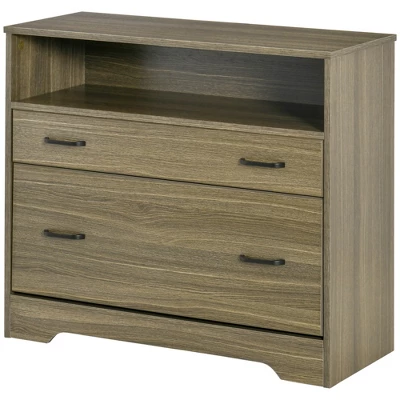 Vinsetto Lateral File Cabinet With Shelf, Office Storage Cabinet With 2 Drawers, Fits Letter Sized Papers, Charcoal Gray 3 Vinsetto Lateral File Cabinet With Shelf, Office Storage Cabinet With 2 Drawers, Fits Letter Sized Papers, Charcoal Gray - Image 3