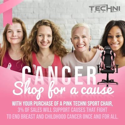 Ergonomic High Back Racer Style PC Gaming Chair Pink - Techni Sport 12 Ergonomic High Back Racer Style PC Gaming Chair Pink - Techni Sport - Image 12