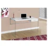 Tempered Glass Computer Desk - Glossy White - EveryRoom