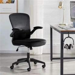 Yaheetech Adjustable Office Chair Swivel Mesh Computer Chair With Armrests