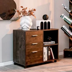 Costway 3-Drawer Wood File Cabinet Mobile Lateral Printer Stand With Open Storage Shelves 9 Costway 3-Drawer Wood File Cabinet Mobile Lateral Printer Stand With Open Storage Shelves -WorkHaven Sales Shop GUEST 6183a352 a227 48f5 bdff 0846a437f303