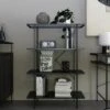 RealRooms Vance 4 Shelf Bookcase, Black Oak